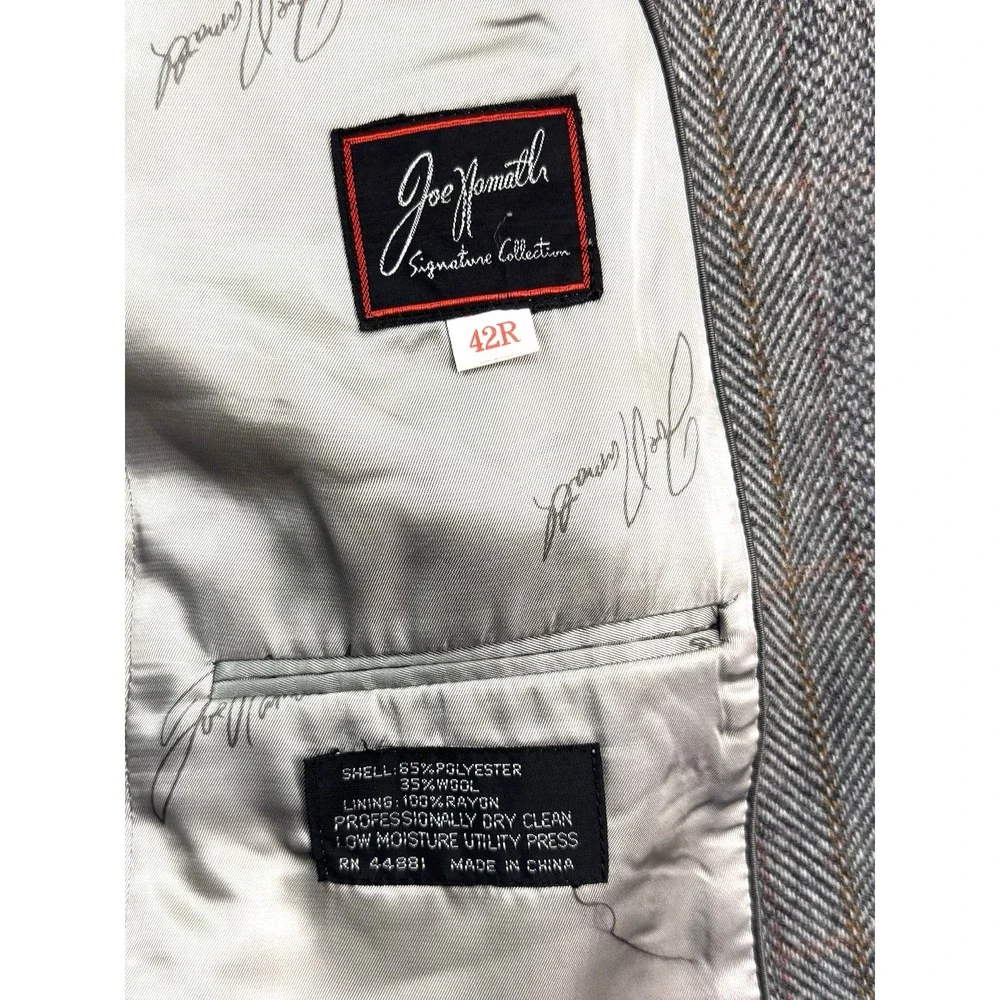 VTG Herringbone Stripe Tweed slim 42R blazer jacket sport suit coat‎ Joe Namath